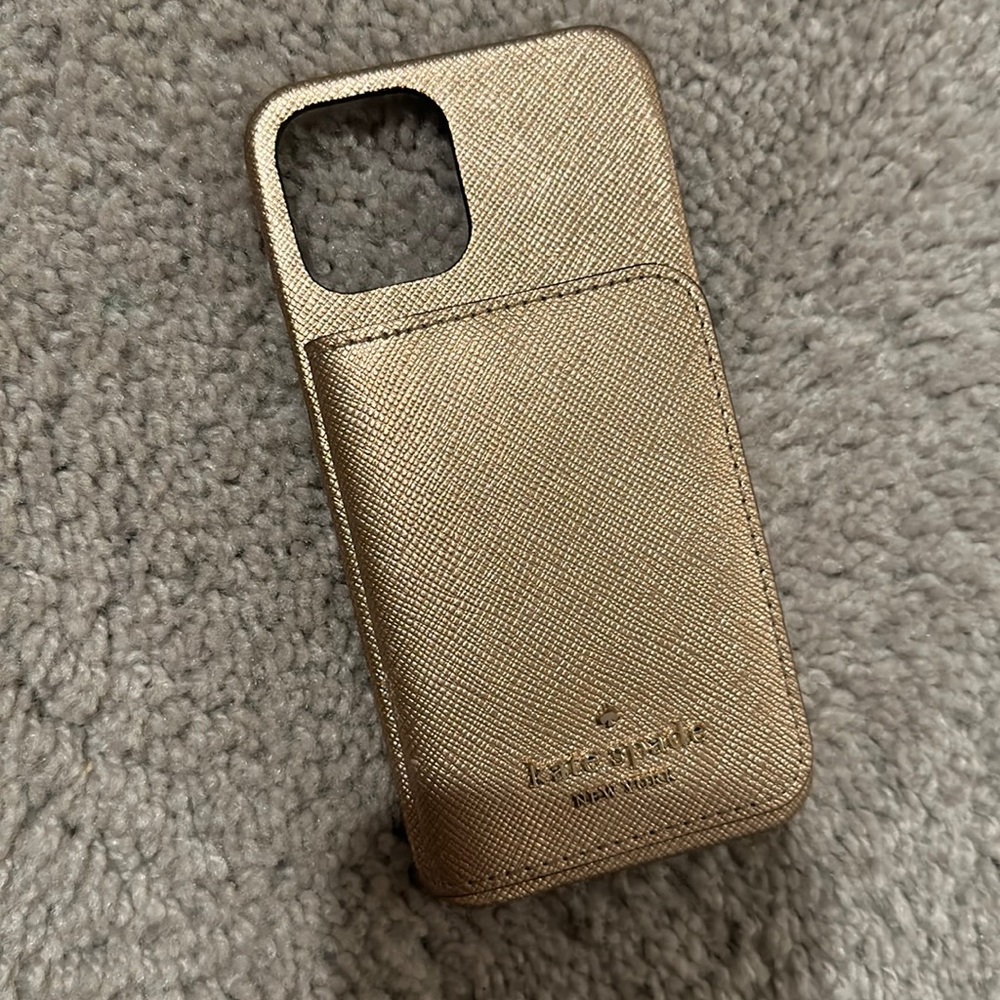 Stunning Gold Kate Spade iPhone 12 Wallet Case - Like New!